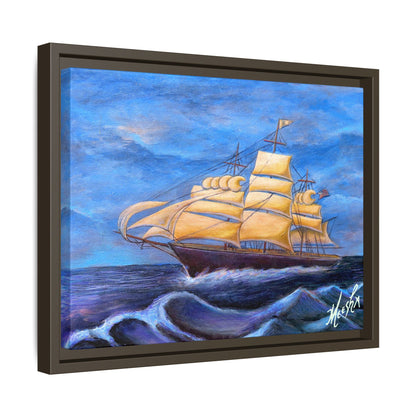 Whimsical Wavehopper Framed Canvas Print