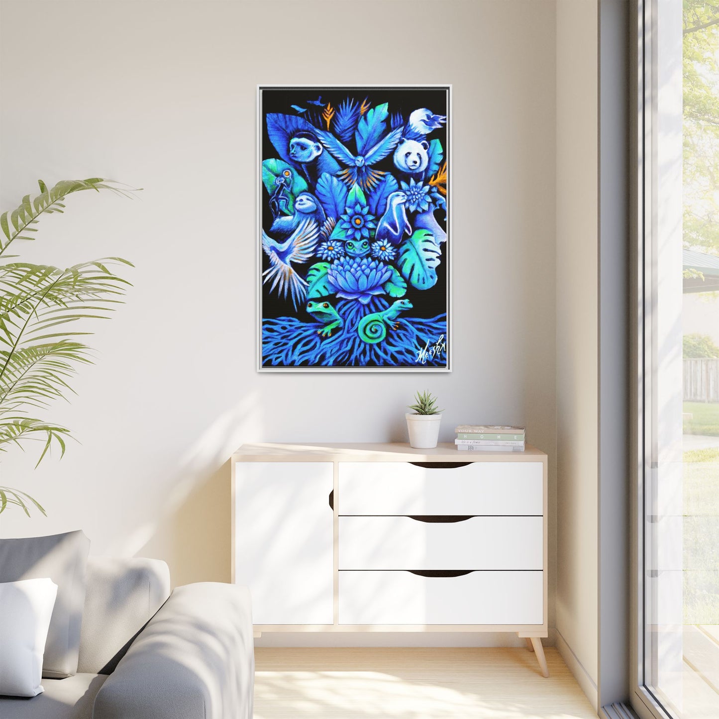 Out of The Blue Framed Canvas Print