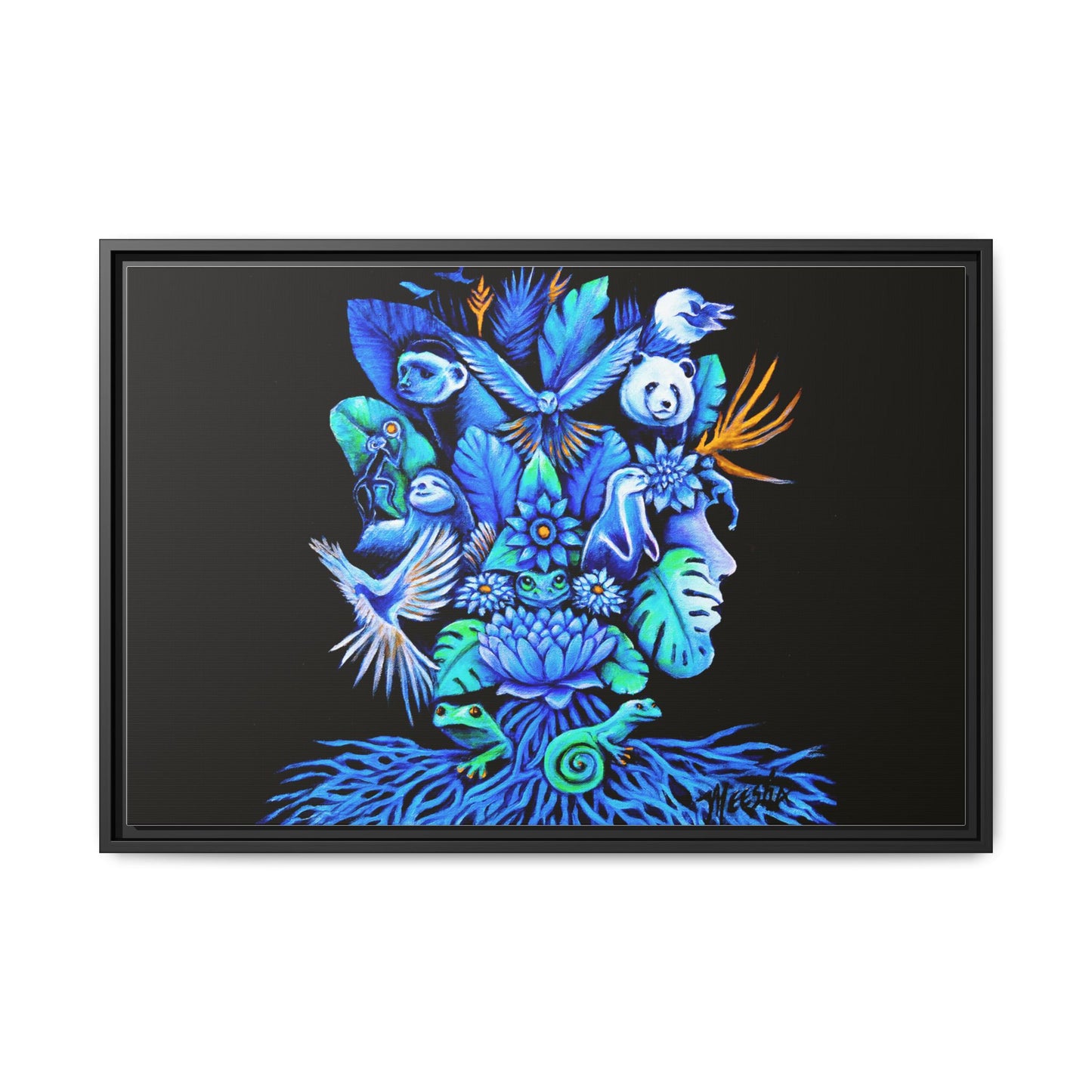 Out of The Blue Framed Canvas Print