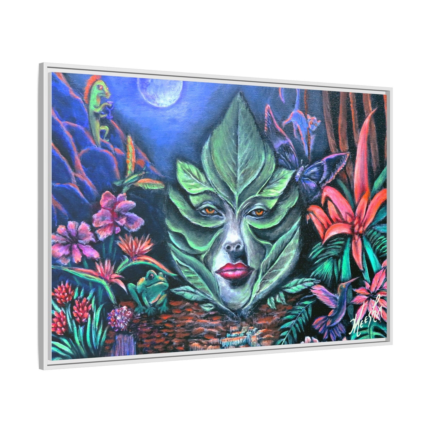Moonlight Mischief Framed Canvas Print