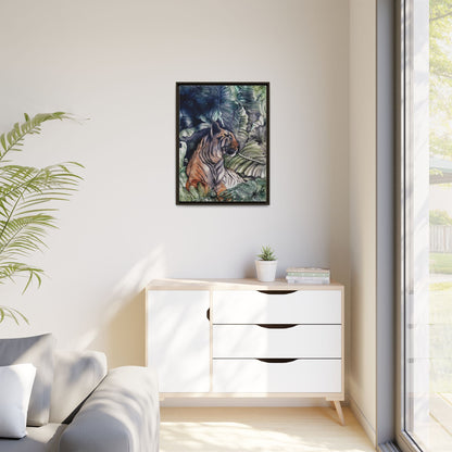 Watchful Warrior Framed Canvas Print