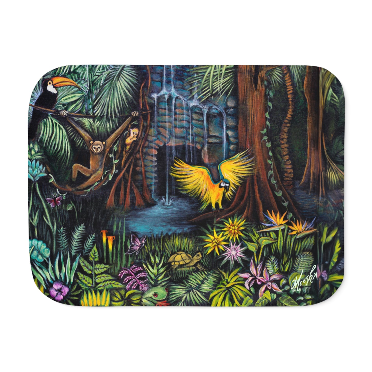 Colorful and Cozy Amazonia Favorite Sherpa Blanket