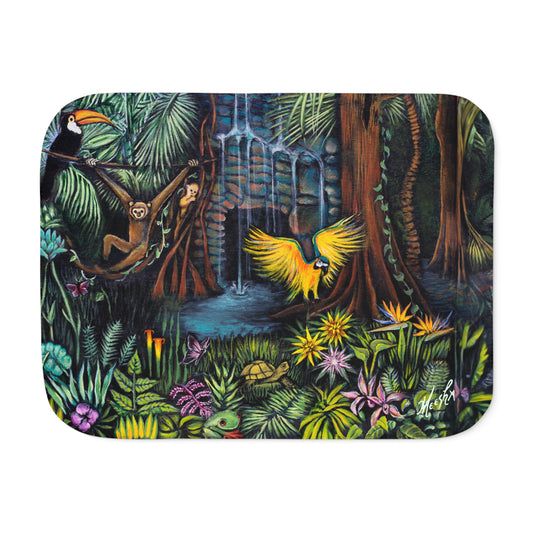 Colorful and Cozy Amazonia Favorite Sherpa Blanket