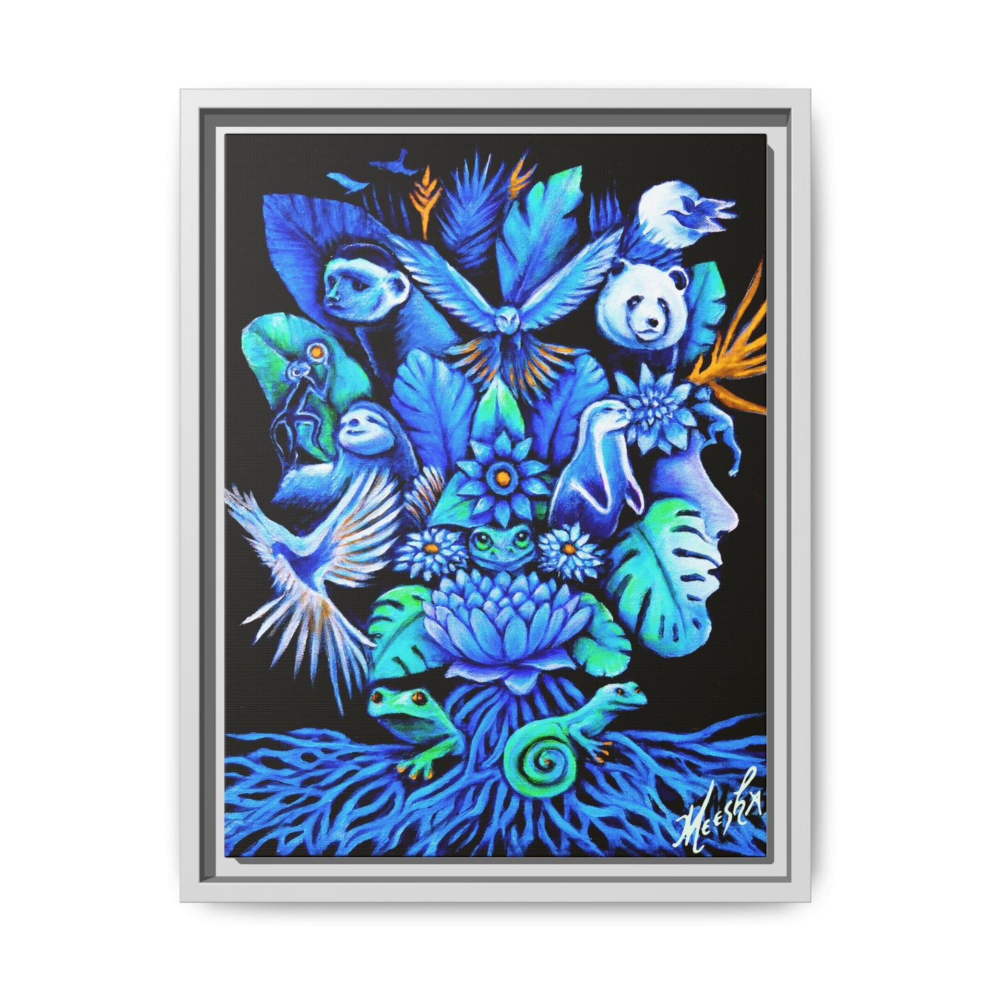 Out of The Blue Framed Canvas Print