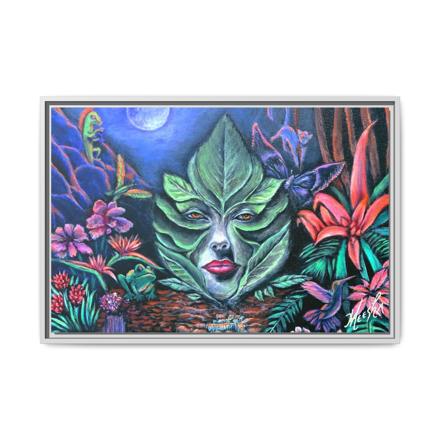 Moonlight Mischief Framed Canvas Print