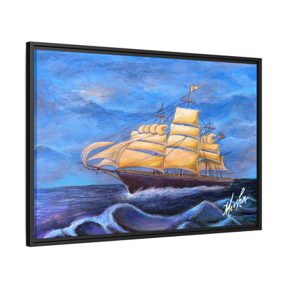 Whimsical Wavehopper Framed Canvas Print