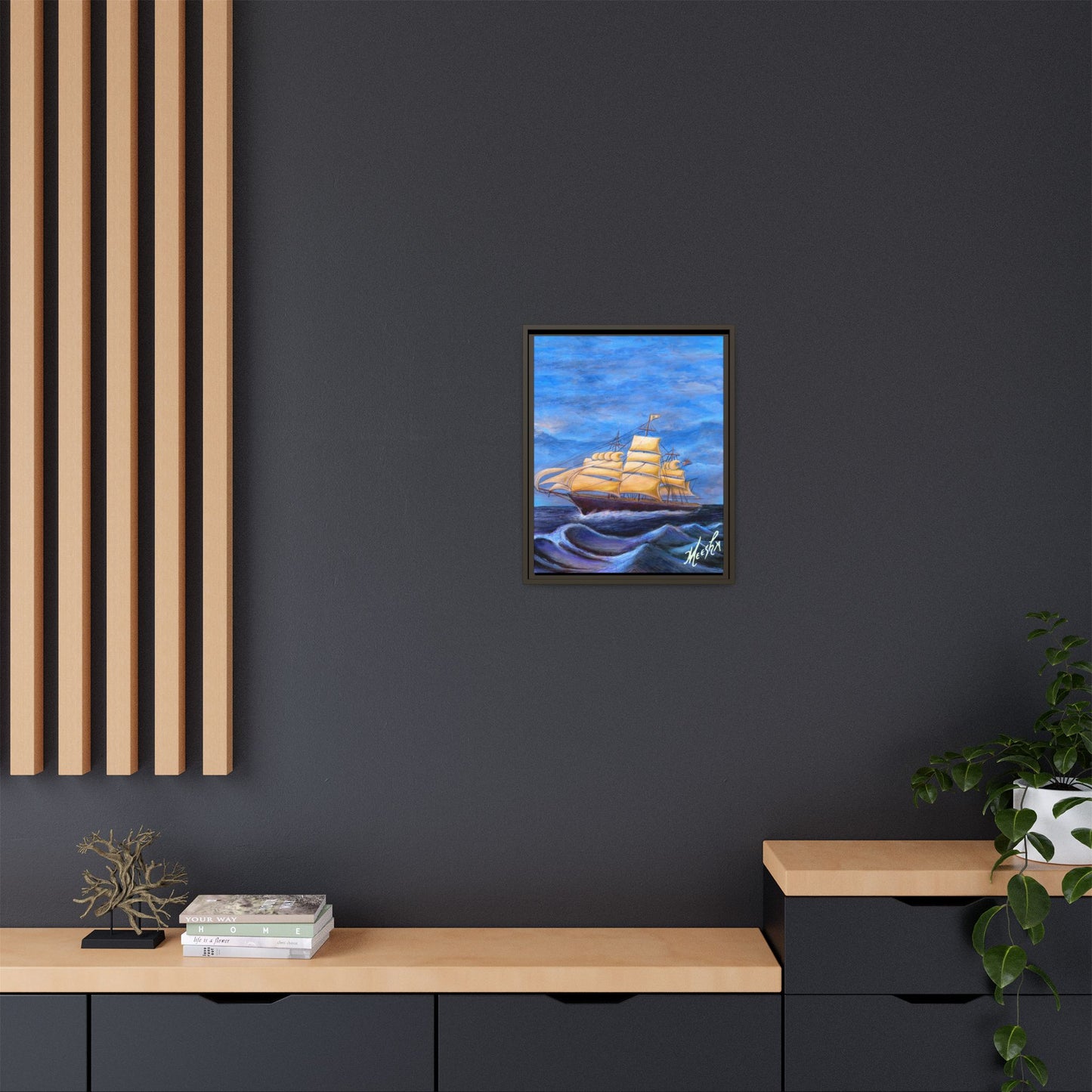 Whimsical Wavehopper Framed Canvas Print