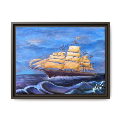 Whimsical Wavehopper Framed Canvas Print