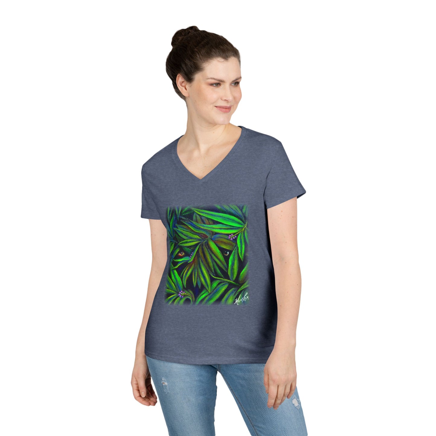 Jeepers Peepers Ladies' V-Neck T-Shirt