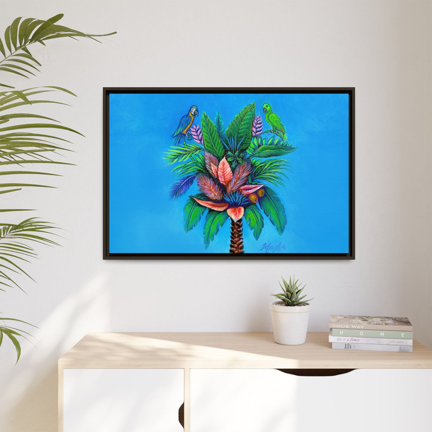 Palm Tree of Life Framed Canvas Print