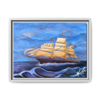 Whimsical Wavehopper Framed Canvas Print