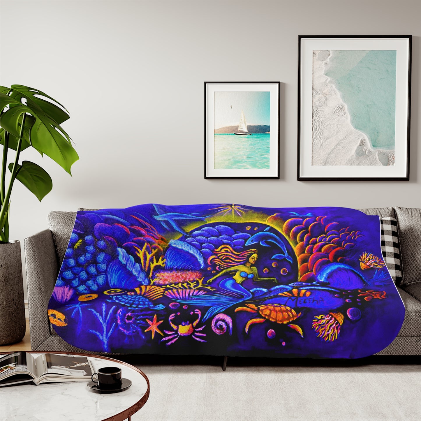 Colorful and Cozy Celestial Extraterrestrial Favorite Sherpa Blanket