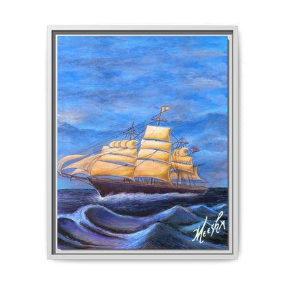 Whimsical Wavehopper Framed Canvas Print