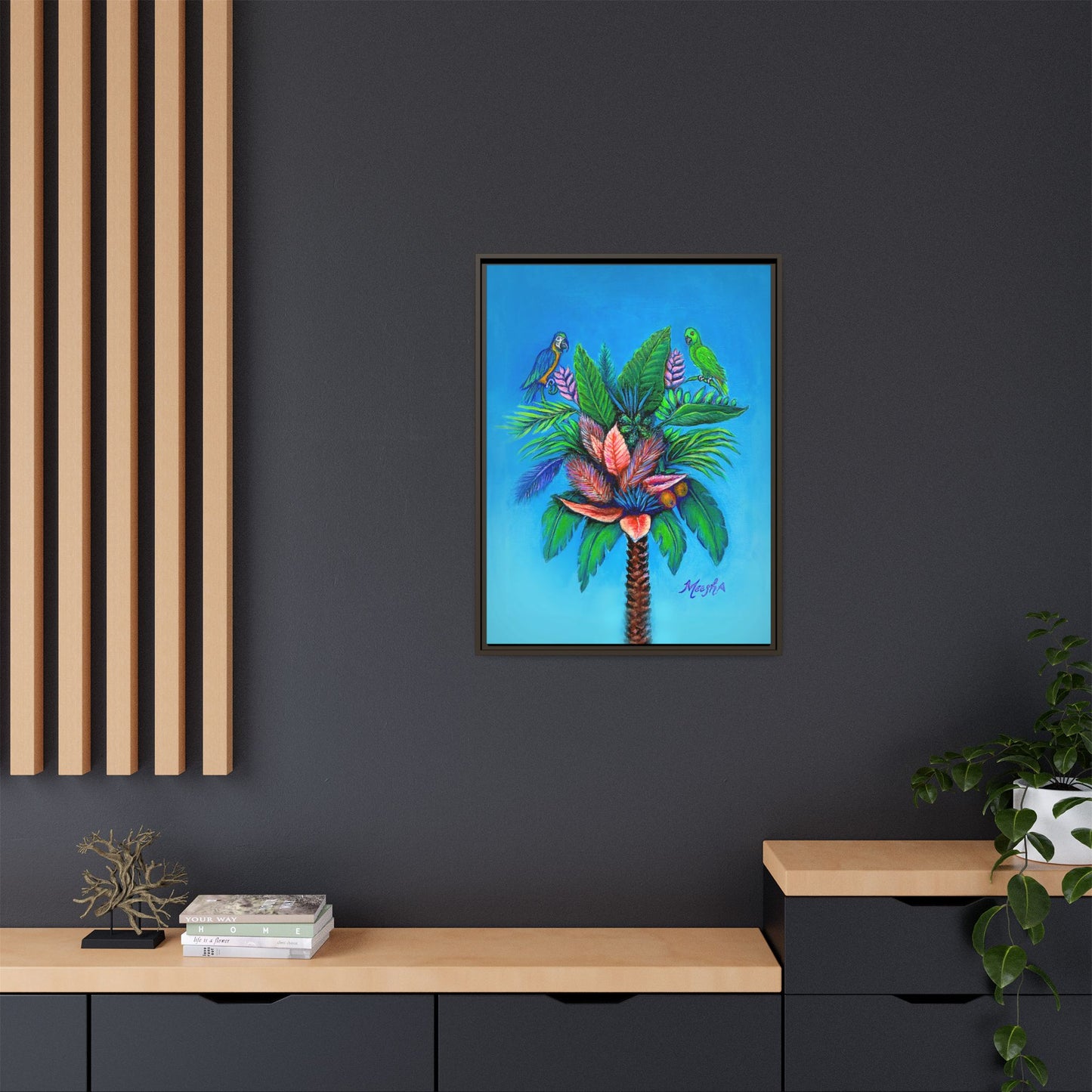 Palm Tree of Life Framed Canvas Print