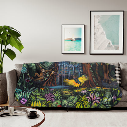 Colorful and Cozy Amazonia Favorite Sherpa Blanket