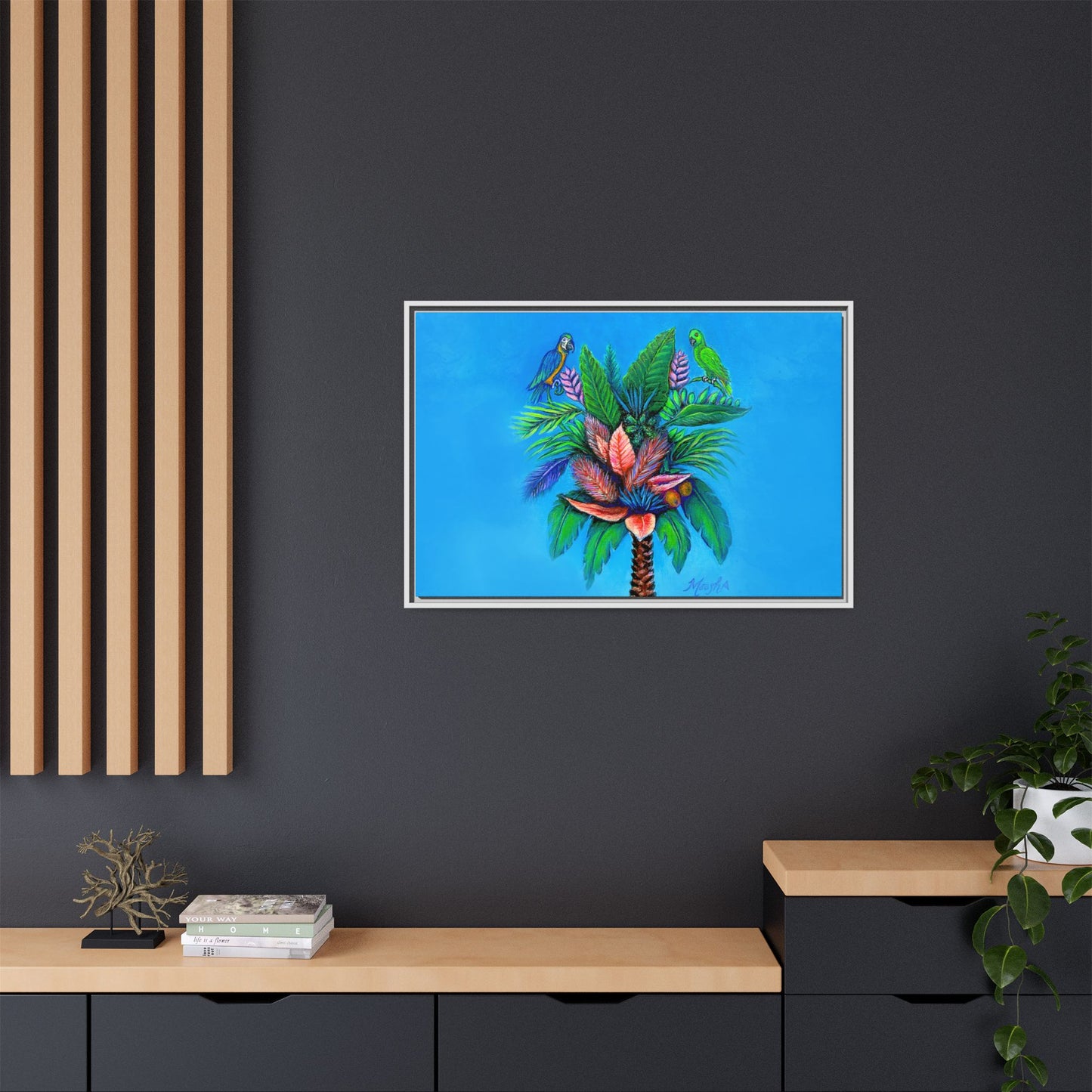 Palm Tree of Life Framed Canvas Print