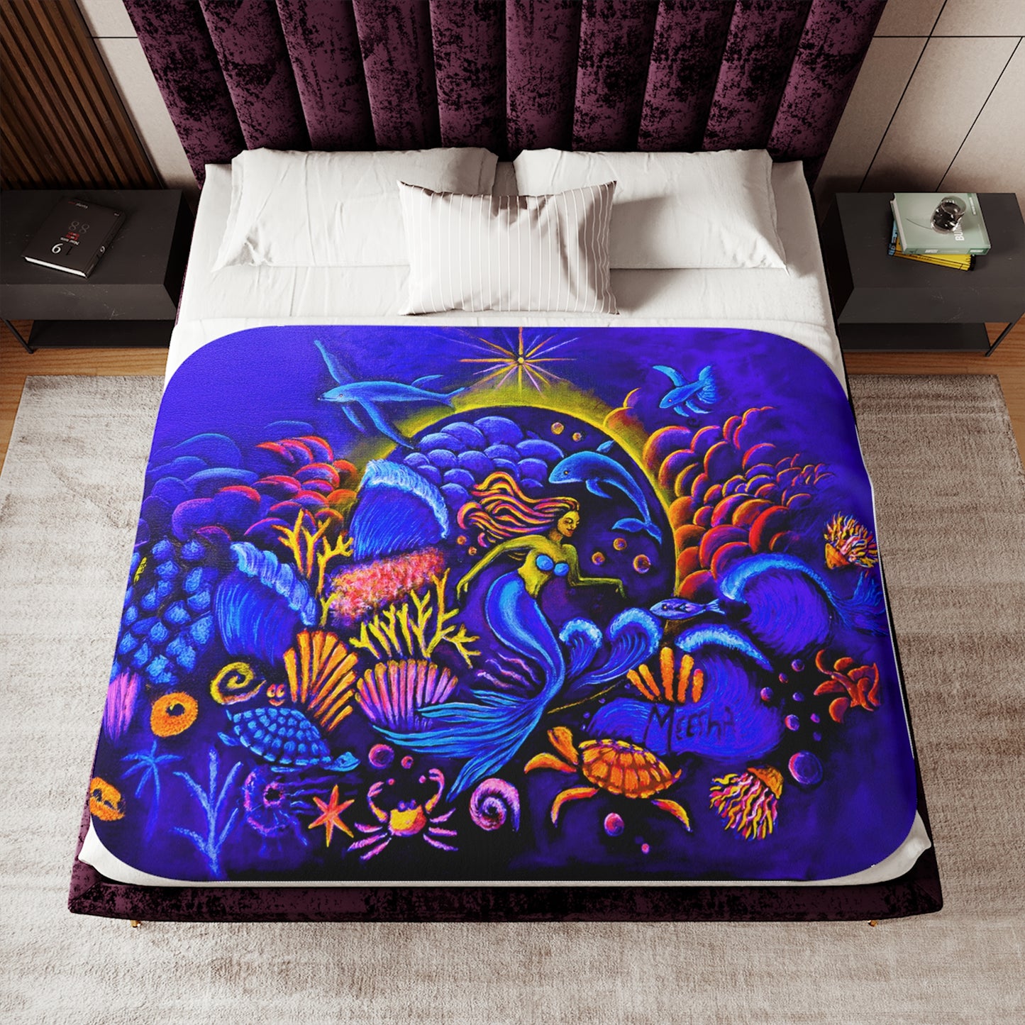 Colorful and Cozy Celestial Extraterrestrial Favorite Sherpa Blanket