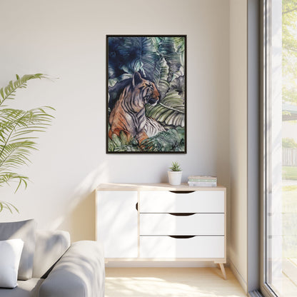 Watchful Warrior Framed Canvas Print