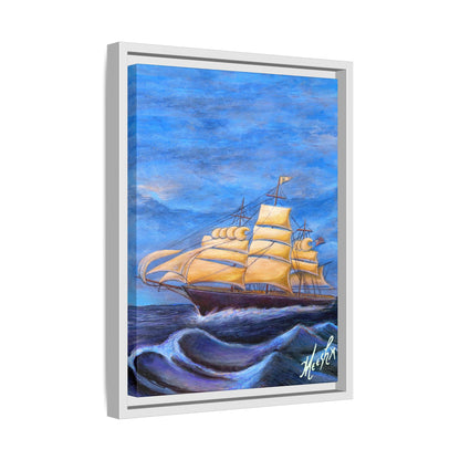 Whimsical Wavehopper Framed Canvas Print