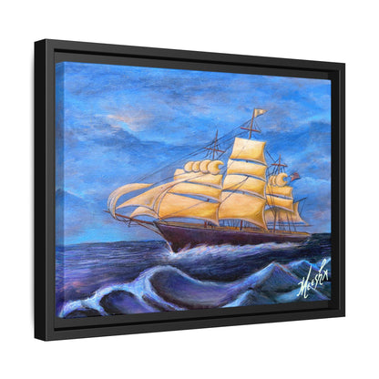 Whimsical Wavehopper Framed Canvas Print