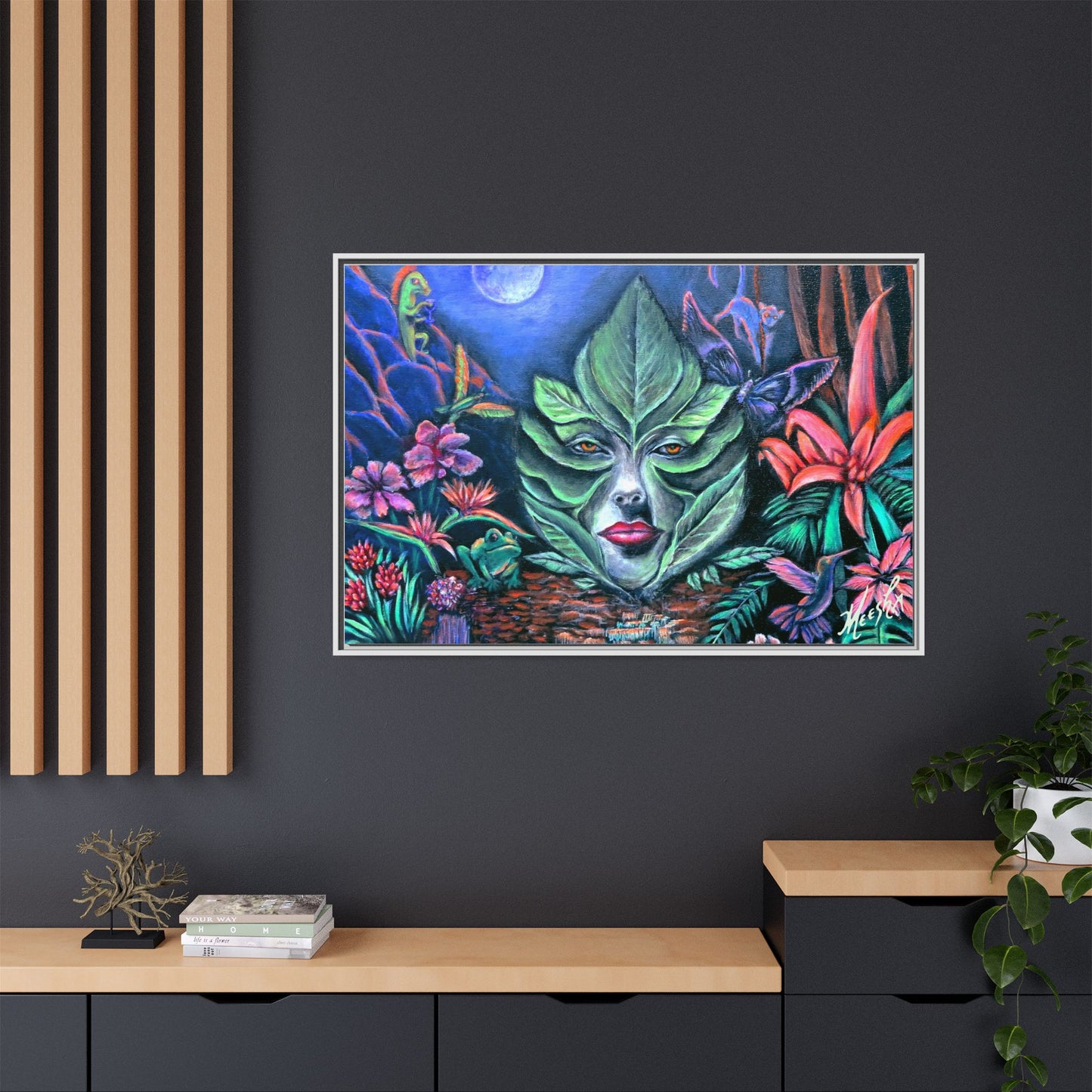 Moonlight Mischief Framed Canvas Print