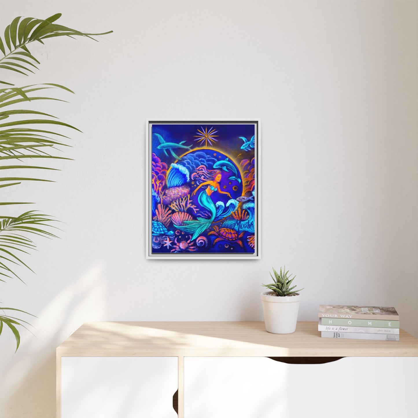 Celestrial Extraterrestrial Framed Canvas Print