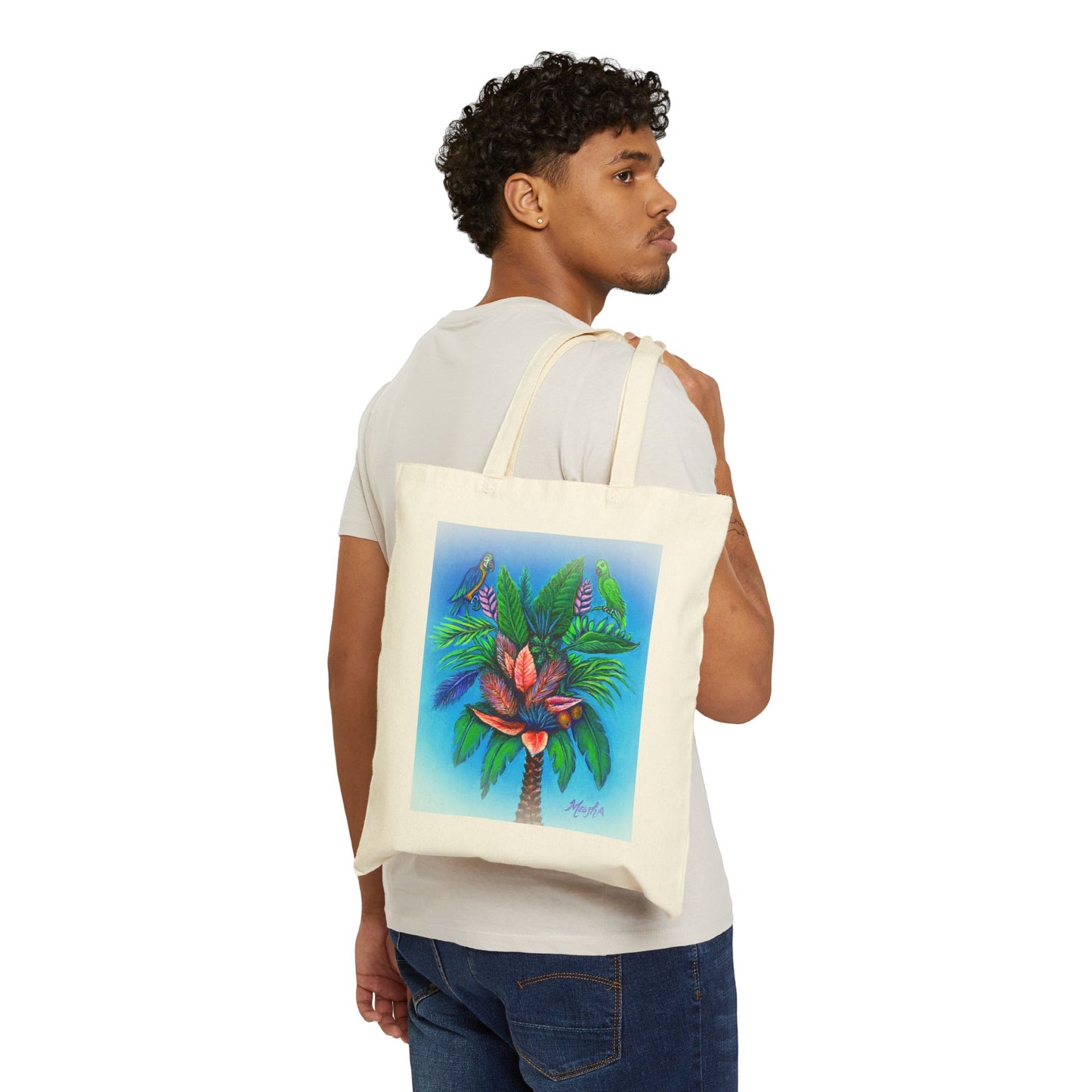 PalmTree of Life High-quality Cotton Canvas Tote Bag