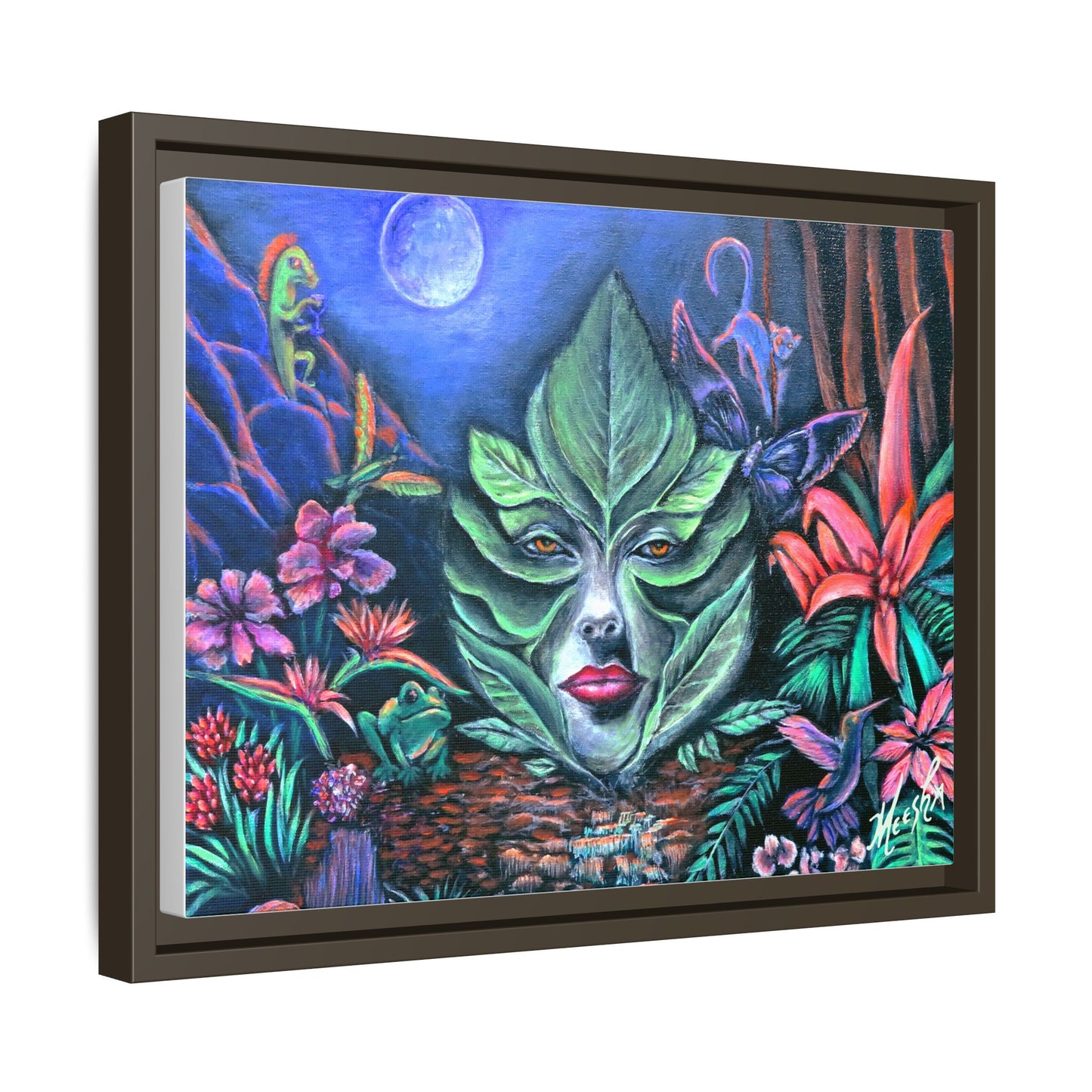 Moonlight Mischief Framed Canvas Print