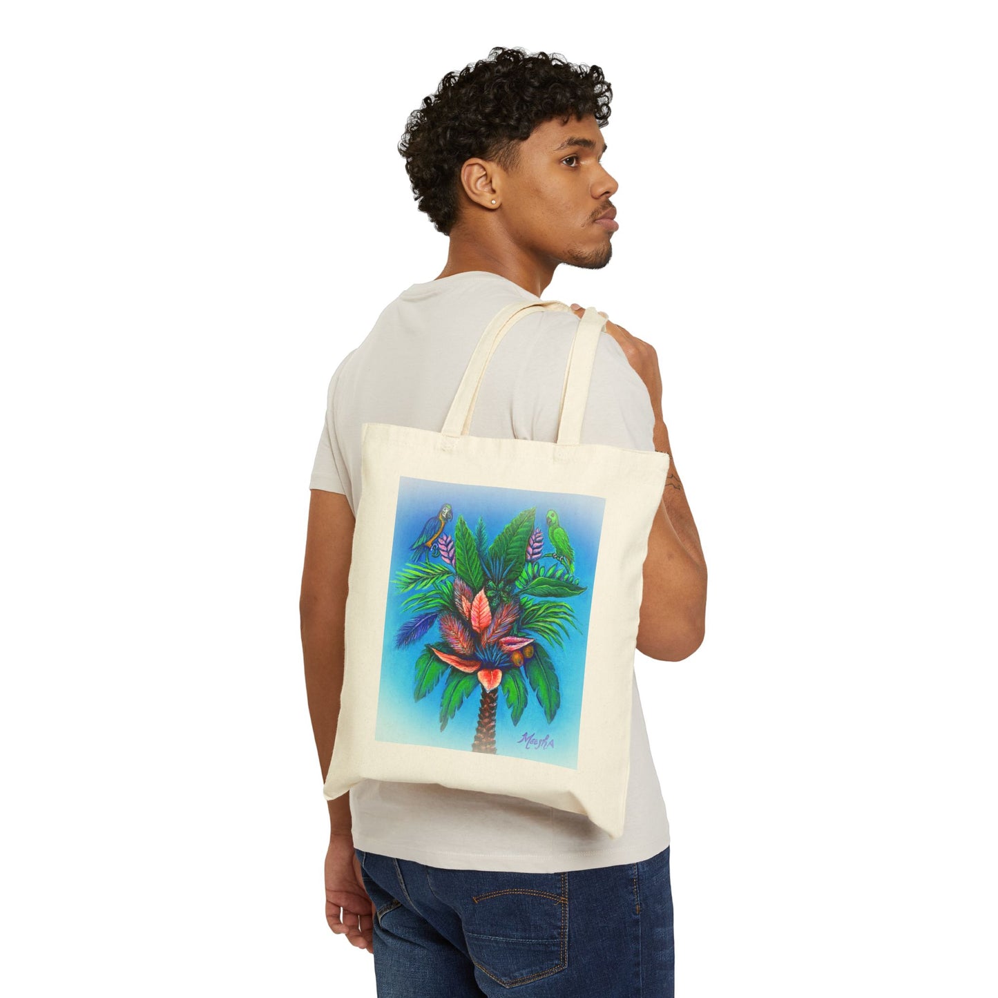 PalmTree of Life High-quality Cotton Canvas Tote Bag