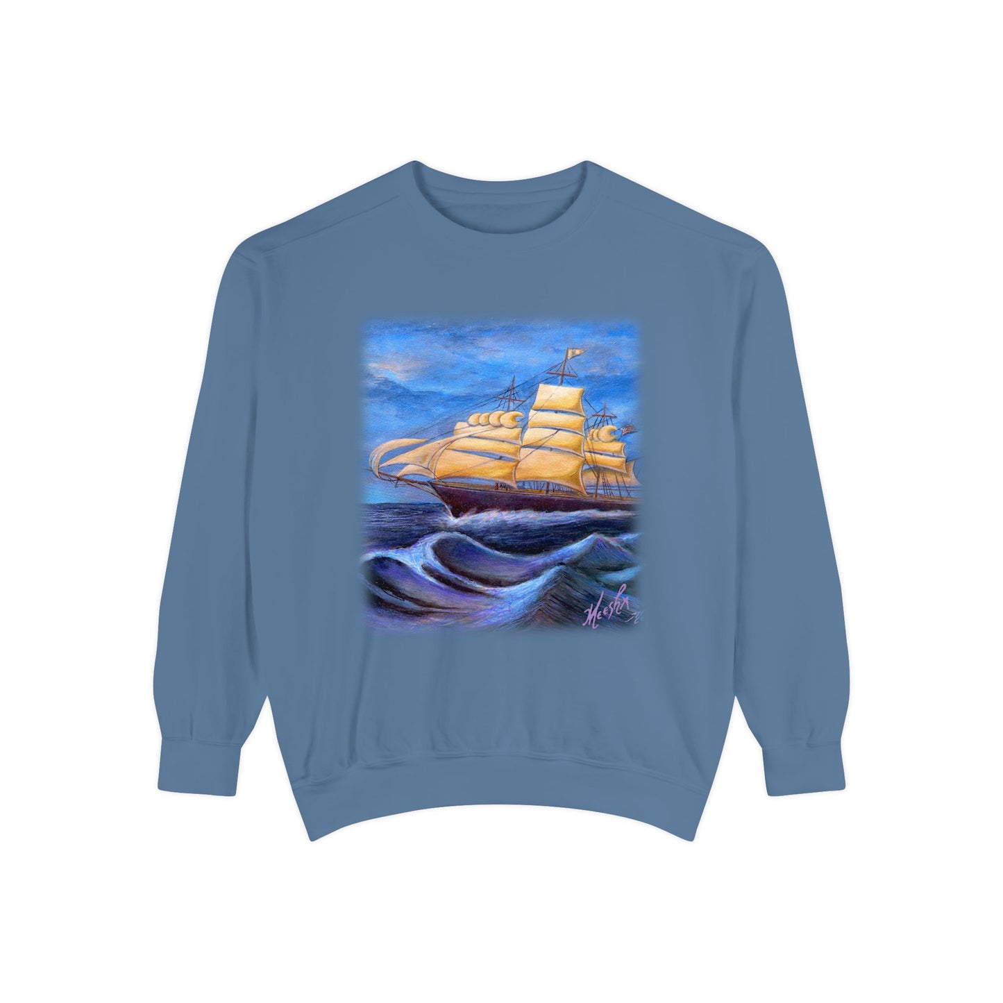 Whimsical Wavehopper Unisex Garment-Dyed Sweatshirt
