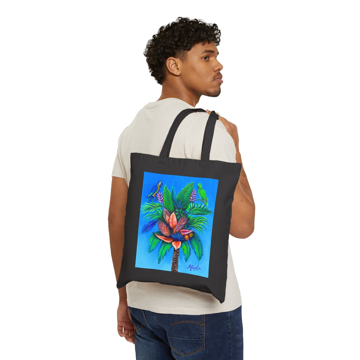 PalmTree of Life High-quality Cotton Canvas Tote Bag