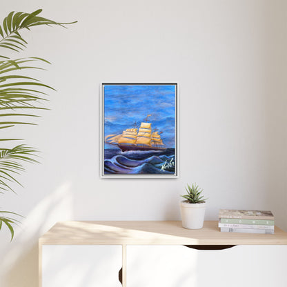 Whimsical Wavehopper Framed Canvas Print