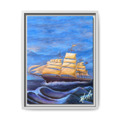 Whimsical Wavehopper Framed Canvas Print