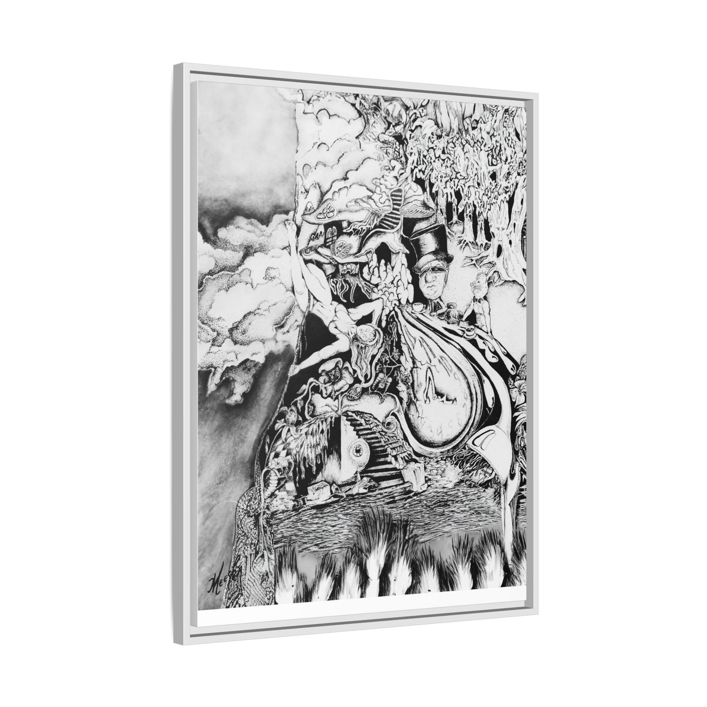 Alice In Blunderland Framed Canvas Print