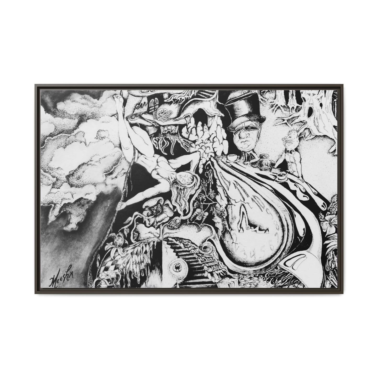 Alice In Blunderland Framed Canvas Print