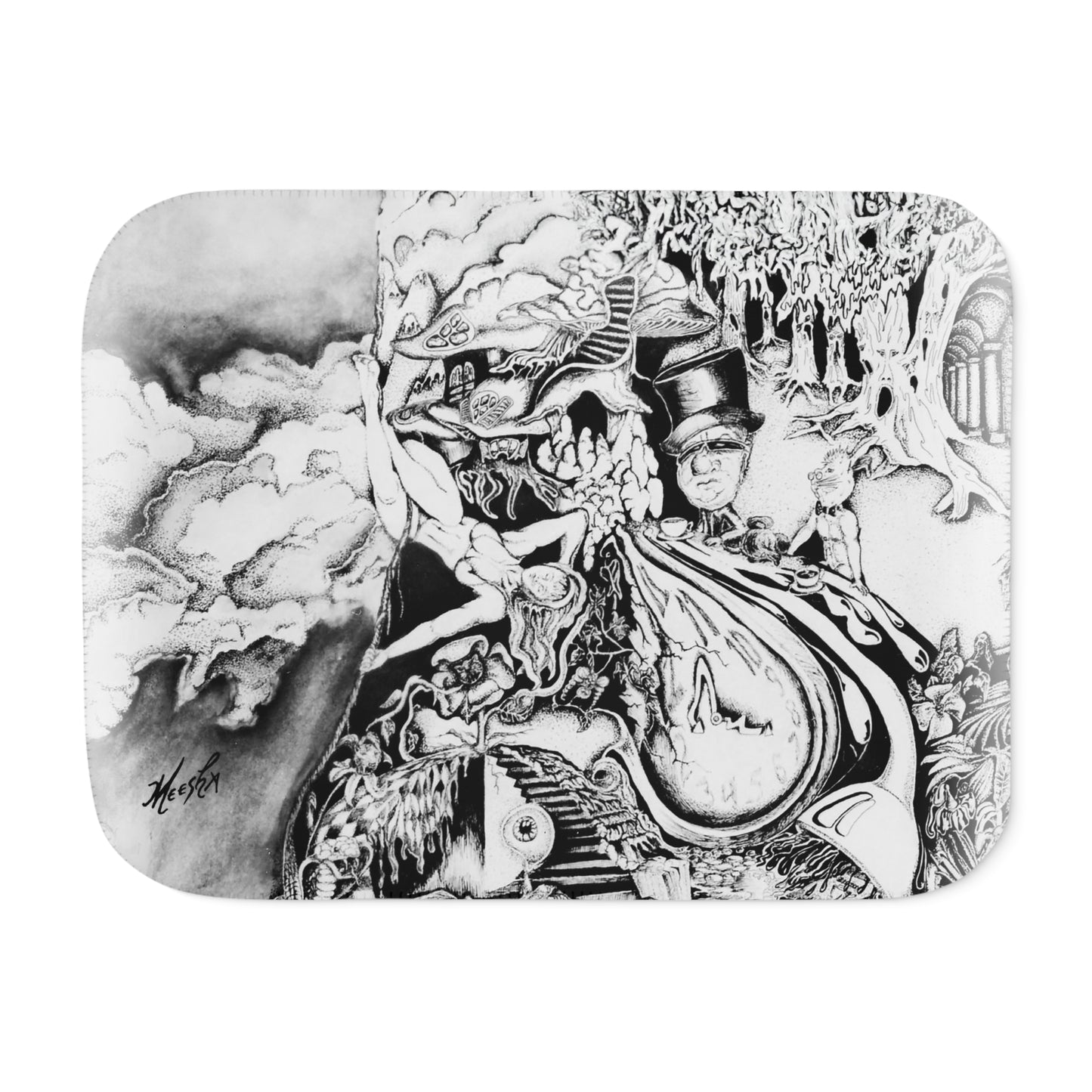Colorful and Cozy Alice In Blunderland Super Snuggly Sherpa Blanket