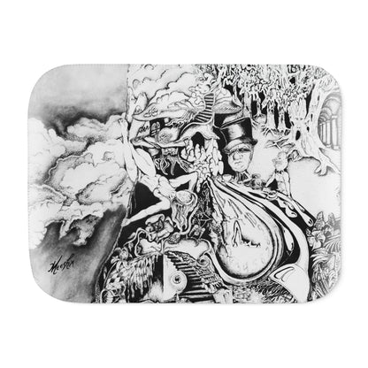 Colorful and Cozy Alice In Blunderland Super Snuggly Sherpa Blanket