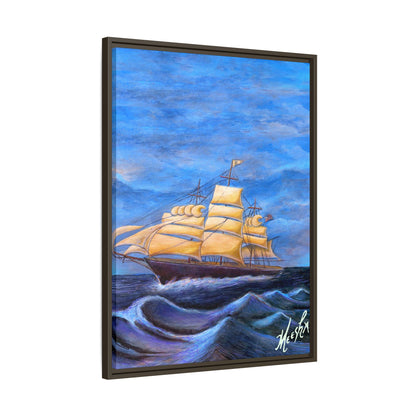 Whimsical Wavehopper Framed Canvas Print