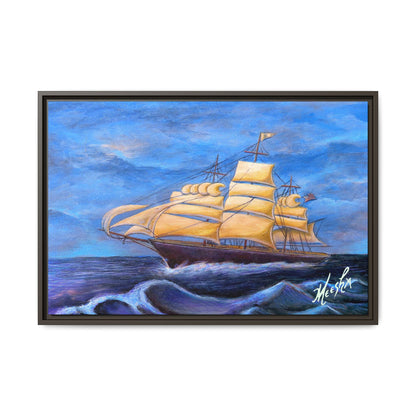 Whimsical Wavehopper Framed Canvas Print