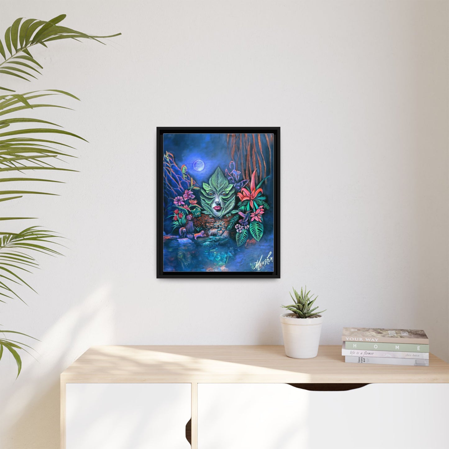 Moonlight Mischief Framed Canvas Print