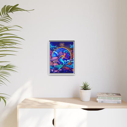 Celestrial Extraterrestrial Framed Canvas Print