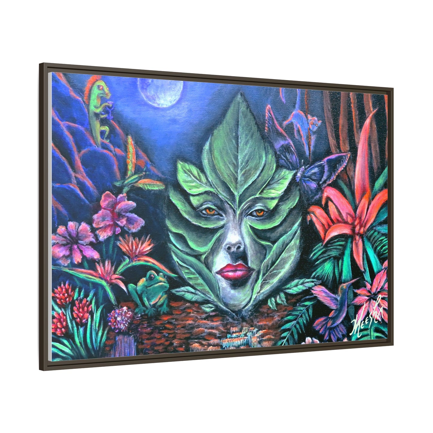Moonlight Mischief Framed Canvas Print