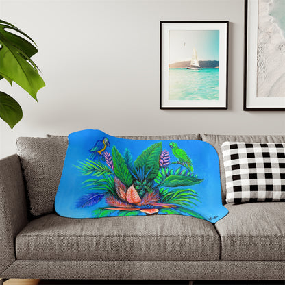 Colorful and Cozy Palm Tree of Life Favorite Sherpa Blanket