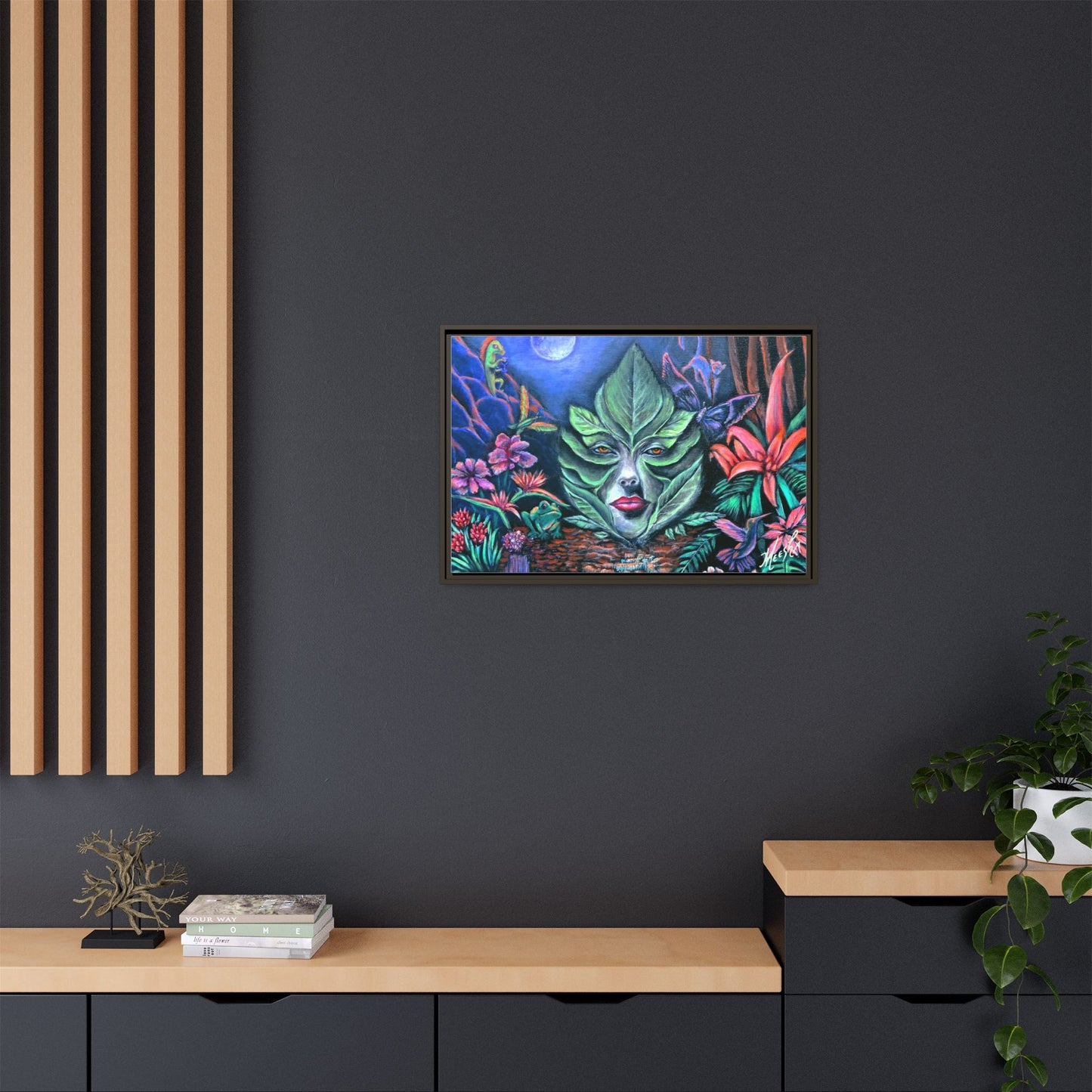 Moonlight Mischief Framed Canvas Print