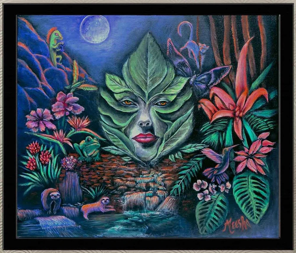 Moonlight Mischief Framed Canvas Painting