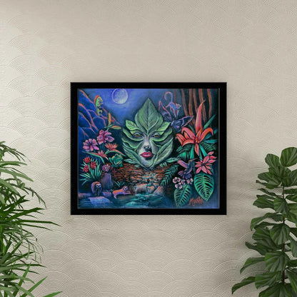 Moonlight Mischief Framed Canvas Painting
