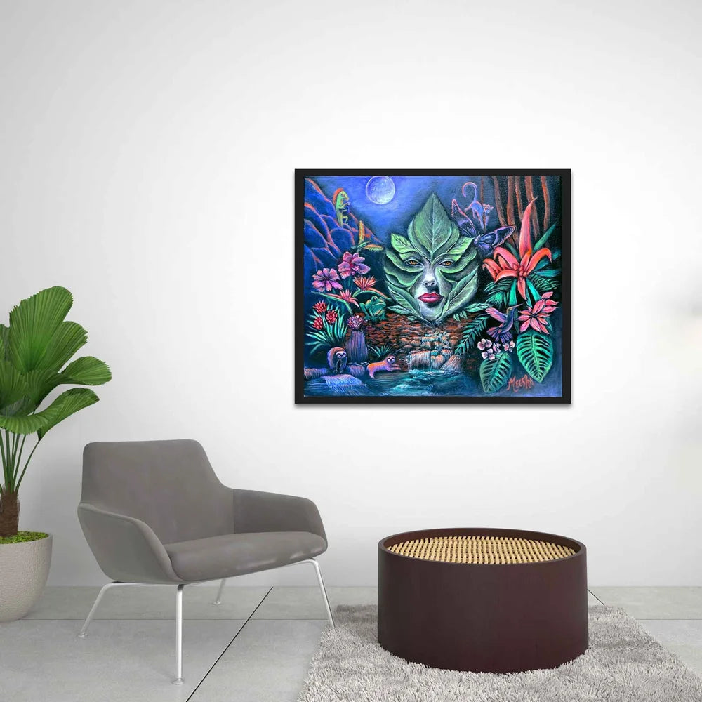 Moonlight Mischief Framed Canvas Painting