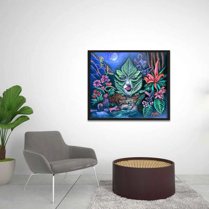 Moonlight Mischief Framed Canvas Painting