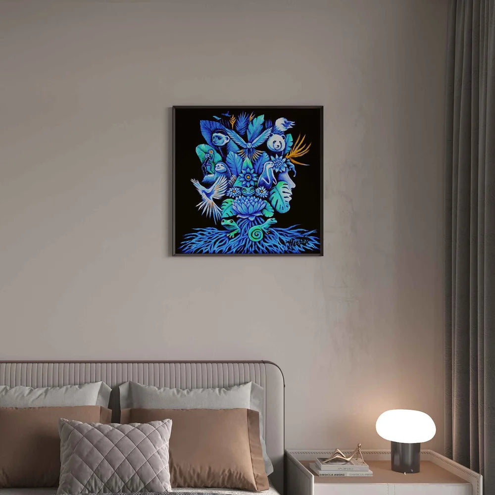 Out of the Blue Framed Canvas Painting