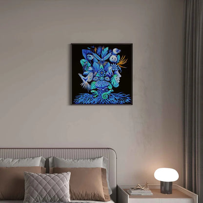 Out of the Blue Framed Canvas Painting